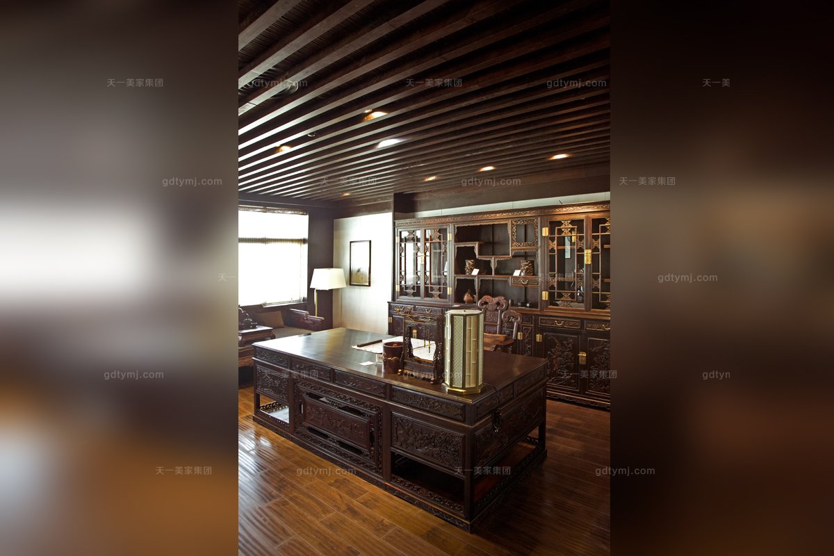 名贵水多视频直播会所家具品牌天一会红木书房家具