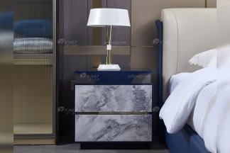 水多视频直播别墅豪宅家具星级酒店家具品牌后现代轻奢风格卧室时尚孔雀蓝床头柜